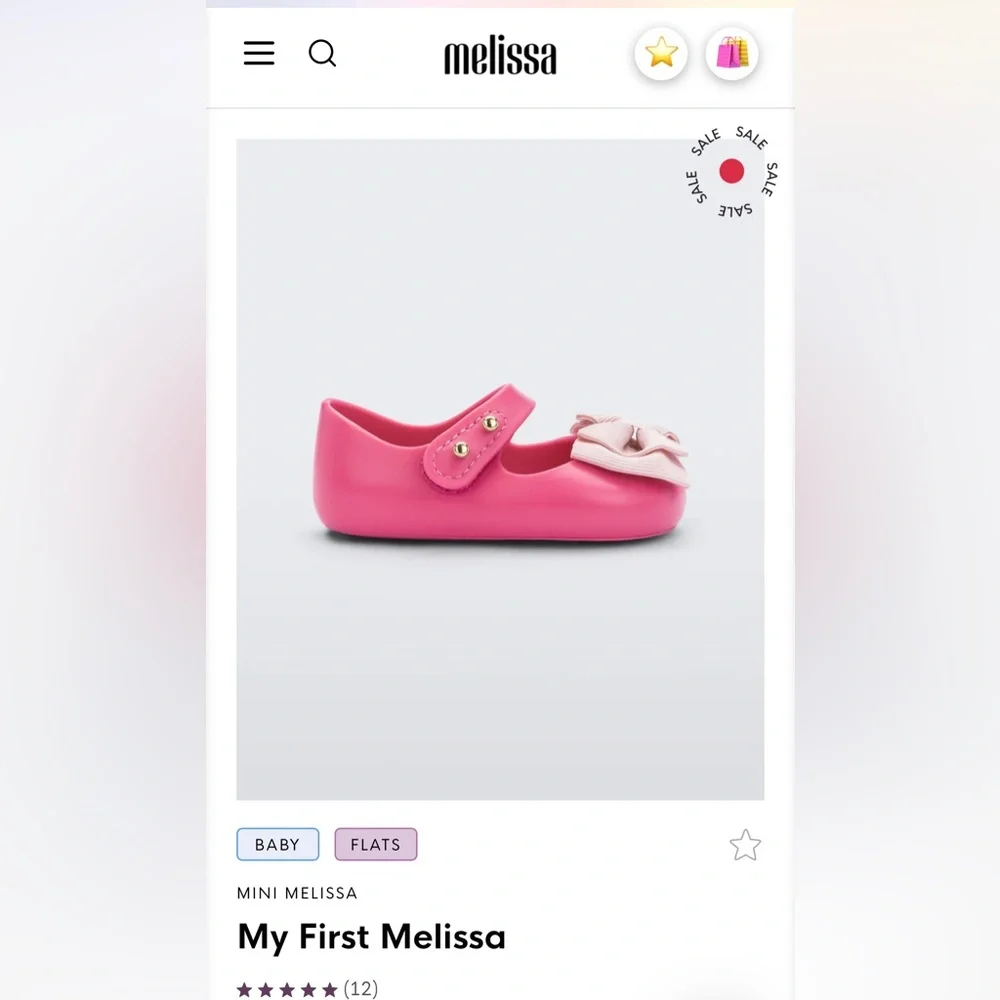 NWT MINI MELISSA My First Mini Melissa Baby Ultragirl Mary Jane Flats Size 3